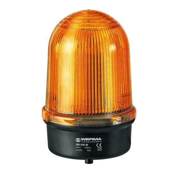 280.320.68   LED Beacon 280 230vAC 2:AMBER Rotating IP65 Base Mounting (115-230vAC)